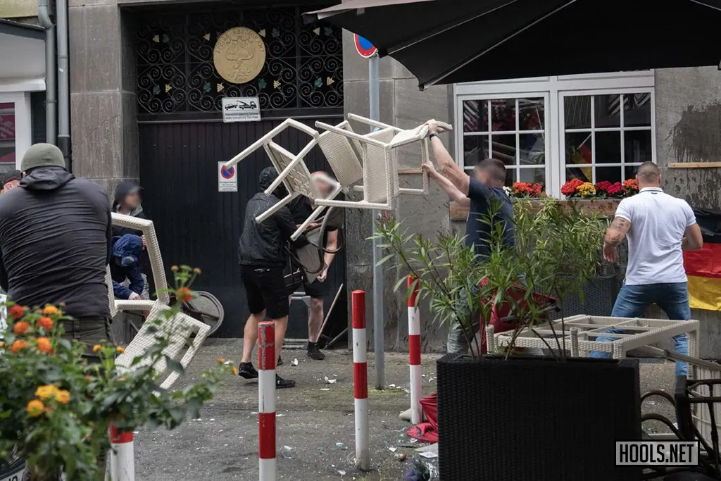 England and Serbia fans clash in Gelsenkirchen before their Euro 2024 match