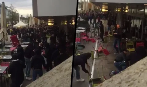 Young Boys and Feyenoord fans clash before Europa League match