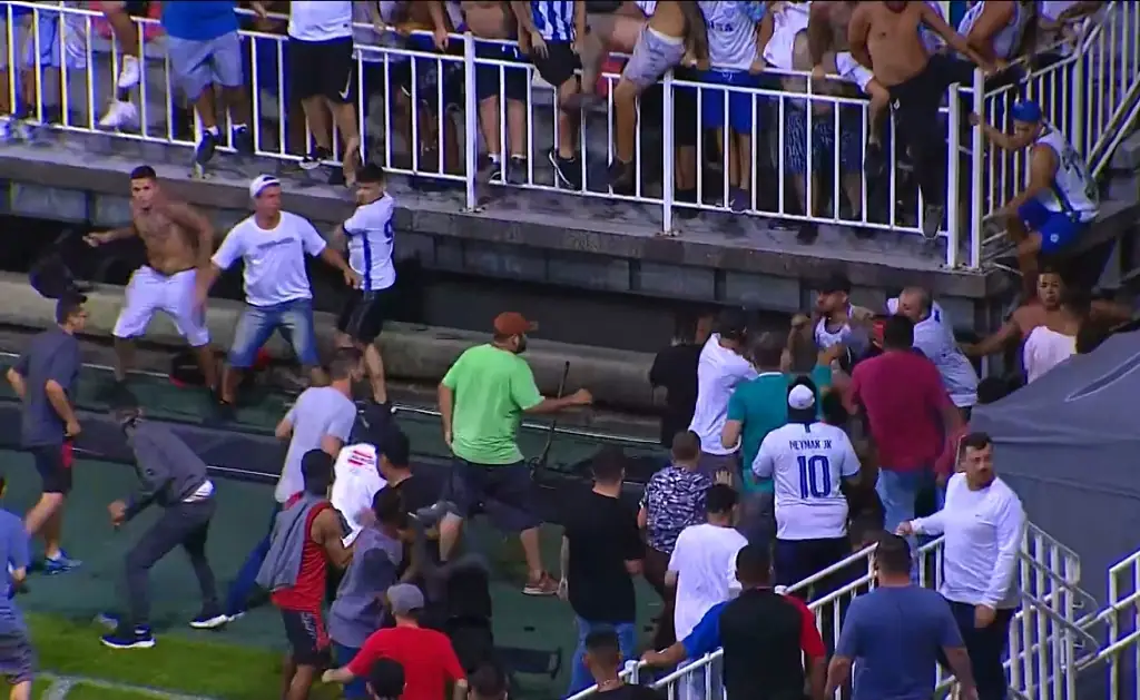 Fans fight on pitch during regional league match in Brazil - Hools.net