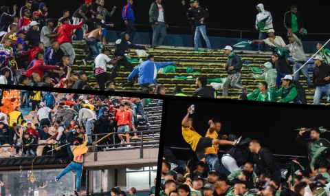 Atletico Nacional and Junior fans violently clash in stands