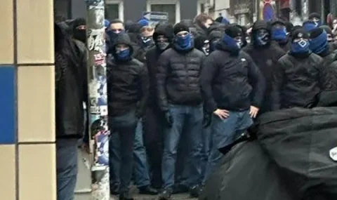 Hamburg hooligans attack Cologne fans before 2. Bundesliga match